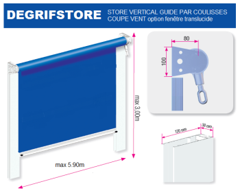 Vertical avec coulisses coupe vent