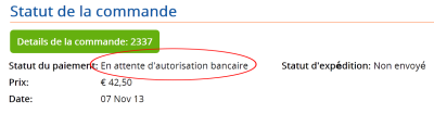 statut paiement